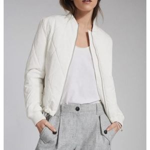 REISS Carla Padded Bomber in True White NWT Sz 2